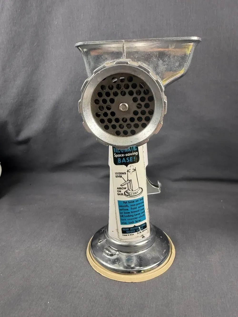 Vintage Rival Grind-o-Mat 358 Meat Grinder Food Chopper Incomplete for parts